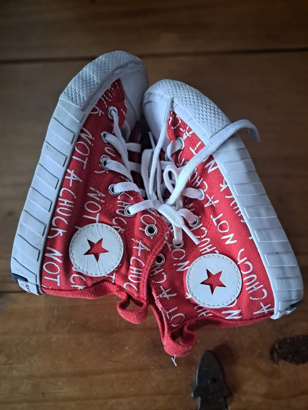 Converse UNT1TL3D Sneakers Kids Size 12 Red Canvas Not a Chuck Graphic A05338F